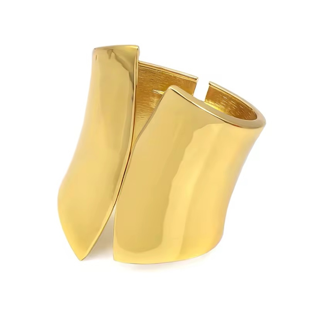 GOLD CUFF BANGLE CLAMPER BRACELET 7”